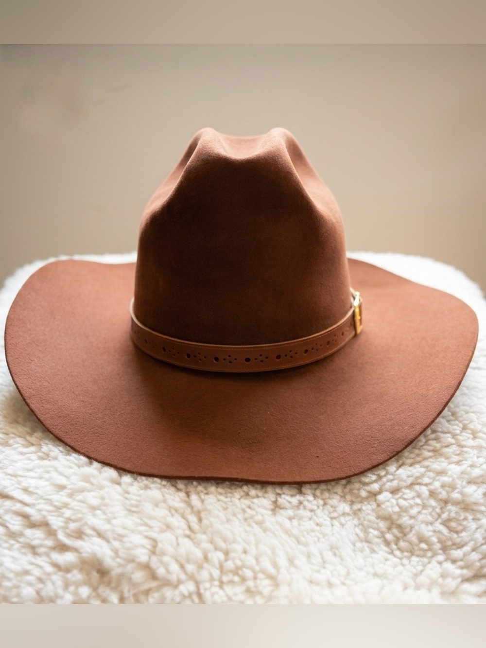 VTG The Roundup 5X Beaver Quality Rust Brown Felt Cowboy Hat Western